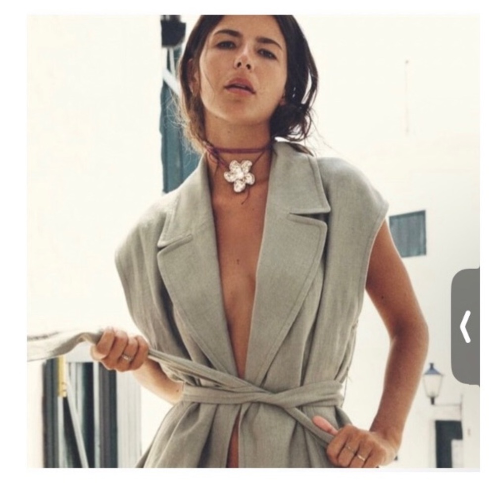 FLASH SALE • ZARA • Silver &Pearl Flower Necklace (or Choker) w/ Adjustable Cord - Picture 1 of 10
